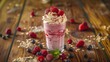 © Aliaksandra - gourmet dessert option, indulge in a decadent raspberry swirl milkshake topped with whipped cream and fresh berries, a delightful treat for your palate
