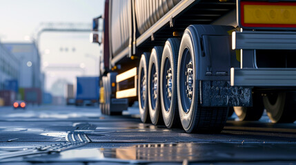 Wall Mural - Cargo Truck Journey: Road Close-Up
