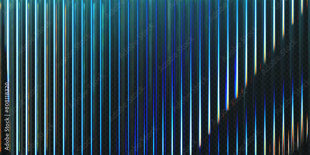 Translucent Ribbed Glass Render 3d transparent ribbed glass background with refraction and holographic ...