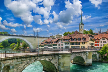 Wall Mural - Bridge over the Aare river in Bern, Switzerland