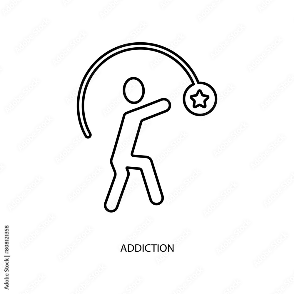 addiction concept line icon. Simple element illustration. addiction ...