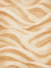 Wall Mural - Elegant beige wavy patterned background with textured design