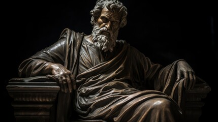 Poster - Roman Senate's philosopher bronze statue