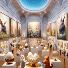 Wall Mural - Art Gallery easter funny animals