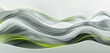 Bright chartreuse lines overlay sleek grey and white waves, suggesting simplicity.