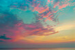 Soft pastel colors blending seamlessly in a serene sunset sky