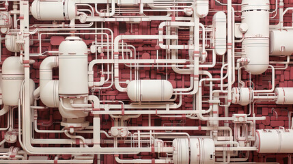 Poster - Background with metallic panels texture, wires and circuit. Spaceship hull wall technology background.