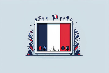 Beautiful frame with french flag