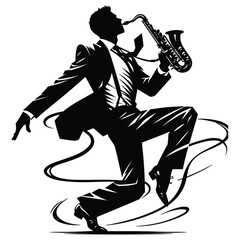 Black silhouette of Jazz dancer vector