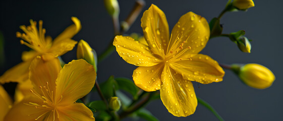 Poster - Yellow flower background with vibrant color