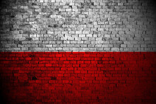 Poland Flag On Brick Wall