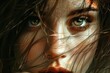 captivating portrait of a beautiful woman with striking features digital painting