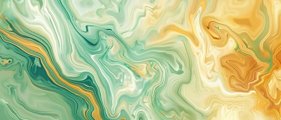 Wall Mural - A creative image features a unique abstract background with a blend of beige, green, yellow, and cyan patterns