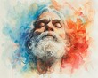 A philosopher giving a TED Talk on the meaning of life, watercolor