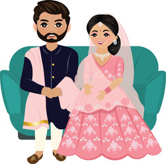 wedding couple for reception indian wedding couple illustration cute bride and groom 