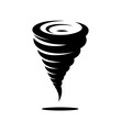 Tornado icon. Hurricane symbol. Black typhoon icon isolated on white background. Vector illustration