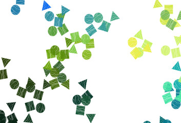 Poster - Light Blue, Yellow vector cover in polygonal style with circles.