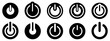 On-off icon. Set of black power buttons. Vector illustration