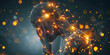 Fibromyalgia Flare-Up: The Widespread Pain and Fatigue - Picture a person surrounded by glowing points of pain all over their body, with exhaustion depicted as heavy weights, illustrating the widespre