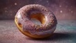 Craft an image depicting the donut as a treat from another realm, with its iridescent glaze and ethereal pastel nebulas evoking a sense of otherworldly beauty. -Ai Generative