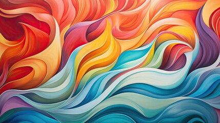 Poster - Vivid abstract swirls of colors blending seamlessly