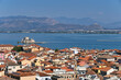 Old town Nafplio and Bourtzi Venetian water fortress cityscapes