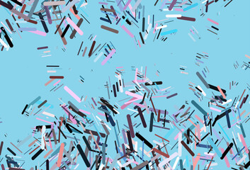 Poster - light blue, red vector background with straight lines.
