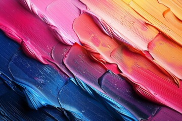 Poster - A carefully crafted abstract painting showcasing sleek, smooth textures and a flowing transition between pink and blue tones