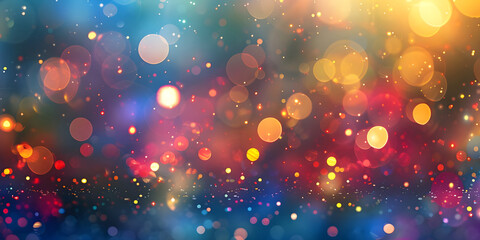 Poster - Beautiful multicolored bokeh sparkly background - Ai Generated