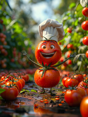 Wall Mural - Funny tomatoes in the garden