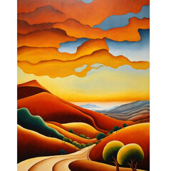 Canvas Print - sunset in desert