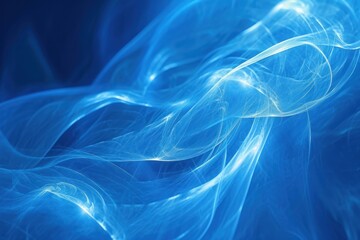 Poster - Dreamy Abstract blue background. Wavy curve design. Generate Ai