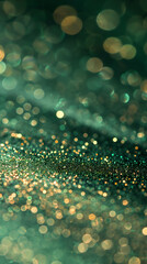 Sticker - Green and gold glitter background design