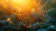 Spider Web with Dew Drops,
Nighttime intrigue Spooky arachnid spins a multi colored web skillfully
