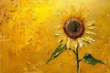 Sunflower painting - sunflower painting by person. Generative AI.