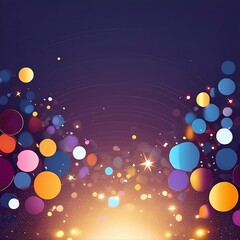 Wall Mural - Dark background and colorful bokeh. Copy Space.