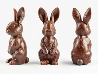 chocolate easter bunny on white background