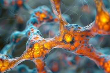Poster - A high-definition microscopic image displaying the intricate patterns and connections of a neural network