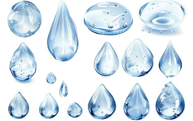 Wall Mural - Water droplets on transparent or white background