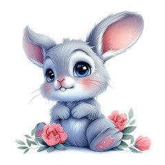 Wall Mural - Cute Easter Bunny Sublimation Clipart