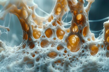 Poster - Intricate detail of an organic cellular structure resembling biological textures with a 3D rendering effect