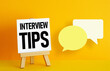 Job interview tips are shown using the text