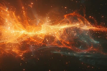 Poster - This image features dynamic glowing energy waves flowing through space, creating a vivid display of light and movement