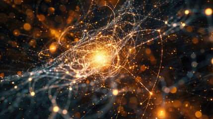 Wall Mural - a computer-generated visualization of a vast star cluster in deep space, showcasing the intense conc