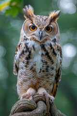 Poster - An owl with eyes that reflect the universe, perched upon a branch that twists into Celtic knots, symbolizing wisdom and mystery,
