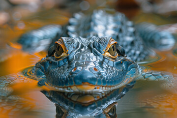 Poster - A reptile with a mirror-like skin surface that can reflect its surroundings for camouflage and to confuse predators by blinding them with sunlight,