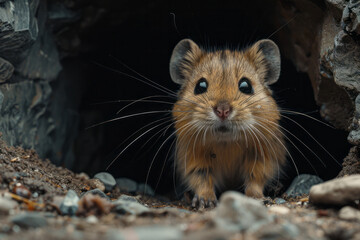 Leinwandbilder - A subterranean animal with magnetic whiskers that detect the Earth's magnetic field to navigate underground tunnels.