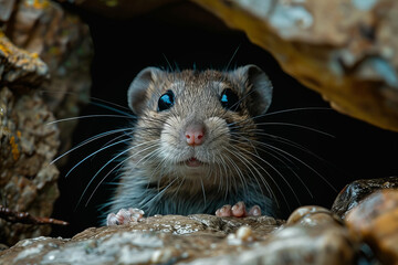 Poster - A subterranean animal with magnetic whiskers that detect the Earth's magnetic field to navigate underground tunnels.