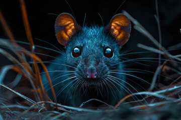 Poster - A subterranean animal with magnetic whiskers that detect the Earth's magnetic field to navigate underground tunnels.