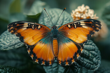 Fototapete - A butterfly whose wings are living canvases, with patterns that shift and change as it flutters,